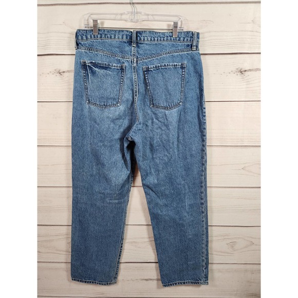 Old Navy Womens Blue Cotton Stretch Five Pocket High Rise Straight Jeans Size 14 - Picture 2 of 7